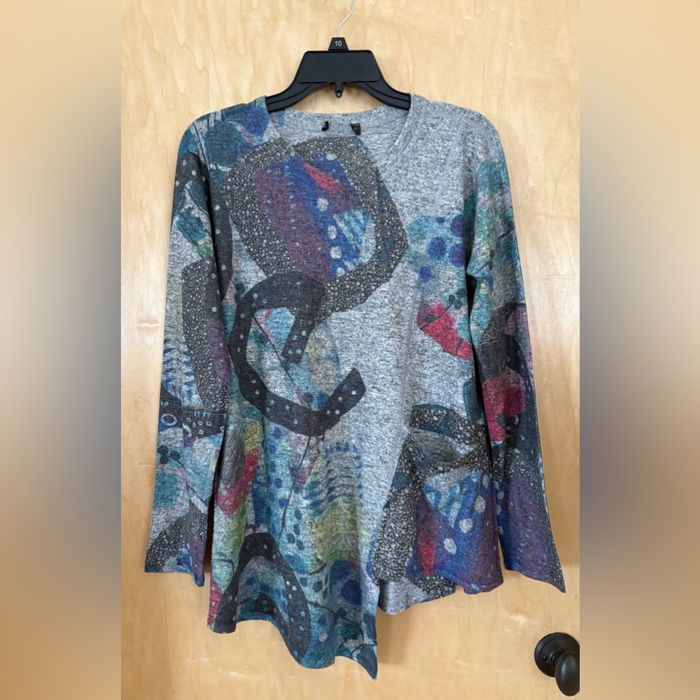 Jess and Jane Colorful Abstract Patterned Sweater, women’s small